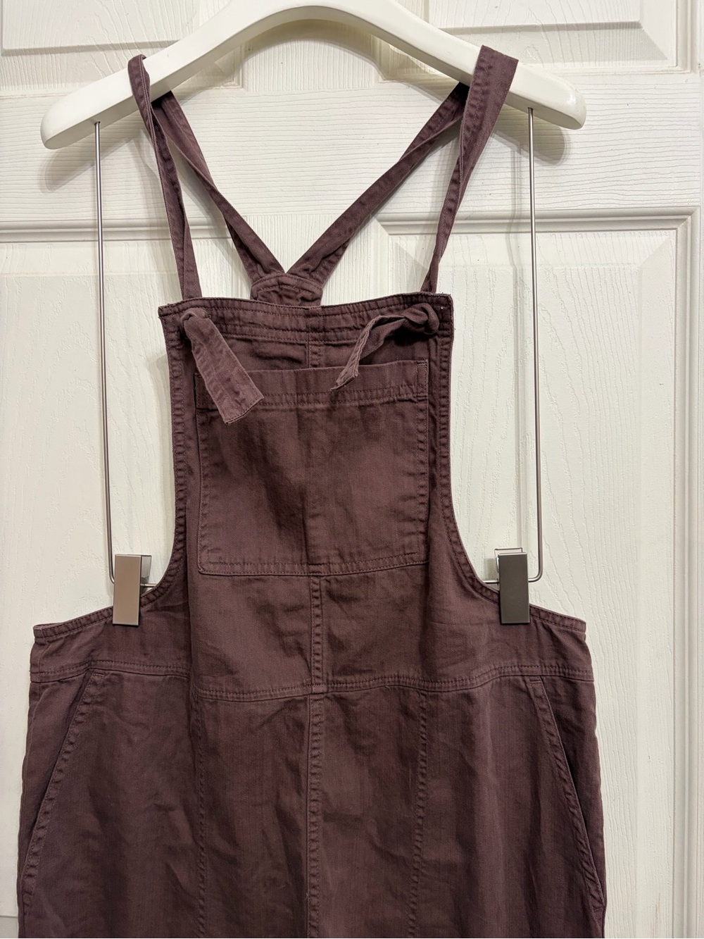 aerie Brown Cotton Overalls with Cross-Back Straps size small - Picture 3 of 7